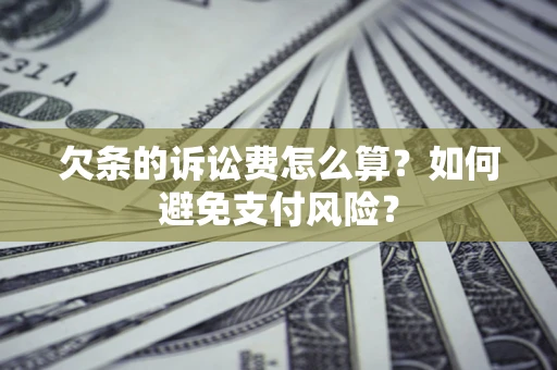 济南欠条的诉讼费怎么算？如何避免支付风险？